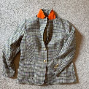 Talbots Plaid Blazer with Button Accents